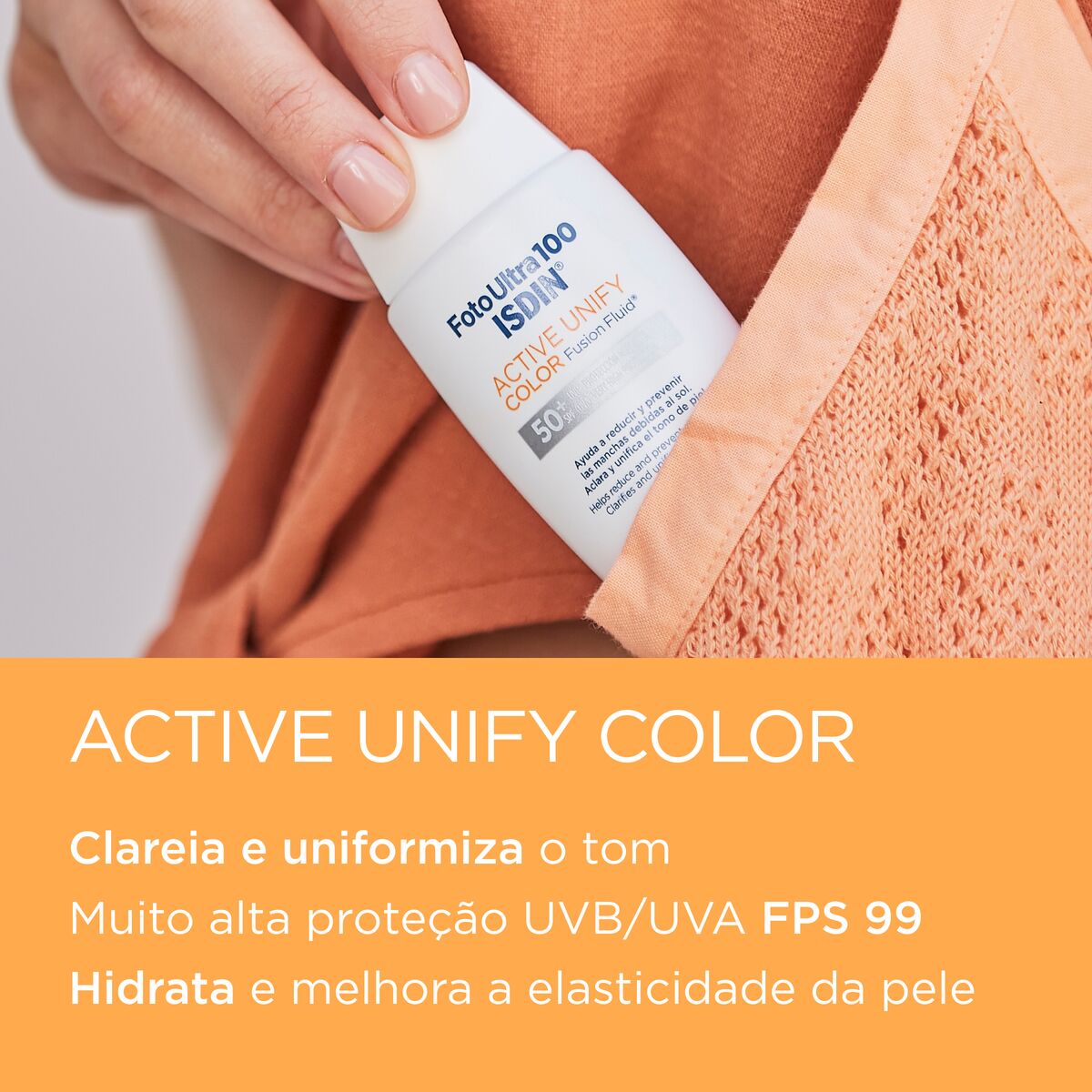 Protetor Solar e Clareador Facial ISDIN Active Unify FPS 99 com cor - 50ml - Image 3